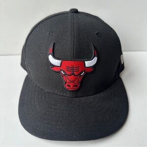 New Era Chicago Bulls Hat 9FIFTY Snapback Cap Black Red NBA Basketball Men's